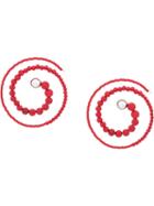 Y/project Spiral Beaded Earrings - Red