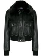 Givenchy Fur Collar Bomber Jacket - Black