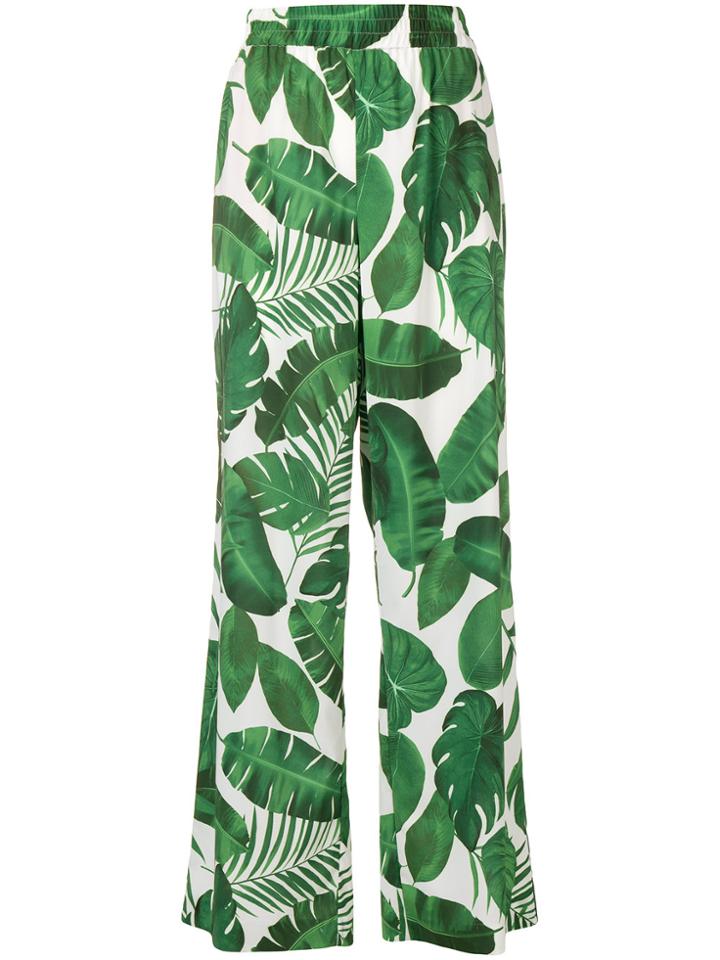 Alice+olivia Benny Smocked Wide Leg Trousers - Green