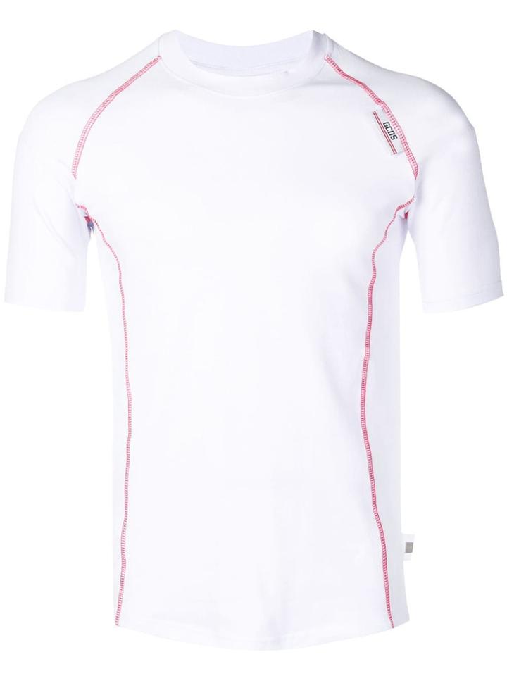Gcds Contrast Stitching T-shirt - White