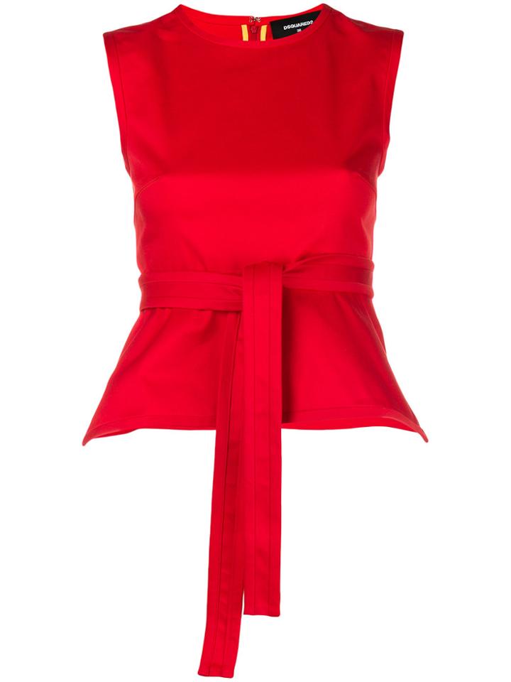 Dsquared2 Waist Tie Peplum Top