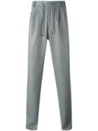 Brunello Cucinelli Pleated Tapered Trousers, Men's, Size: 50, Grey, Virgin Wool/viscose/cotton