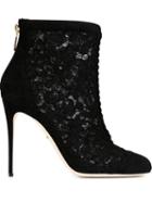 Dolce & Gabbana Floral Lace Boots
