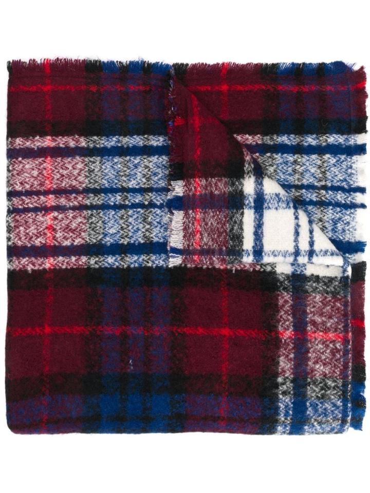 Altea Two-sided Check Scarf - Blue