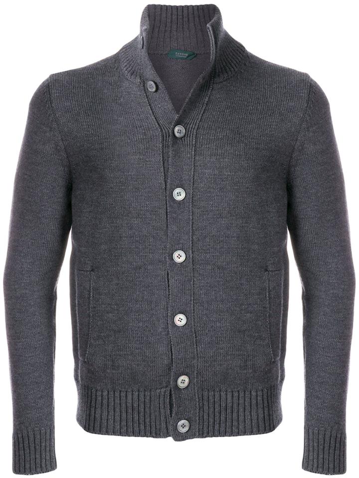 Zanone Button-down Sweater - Grey