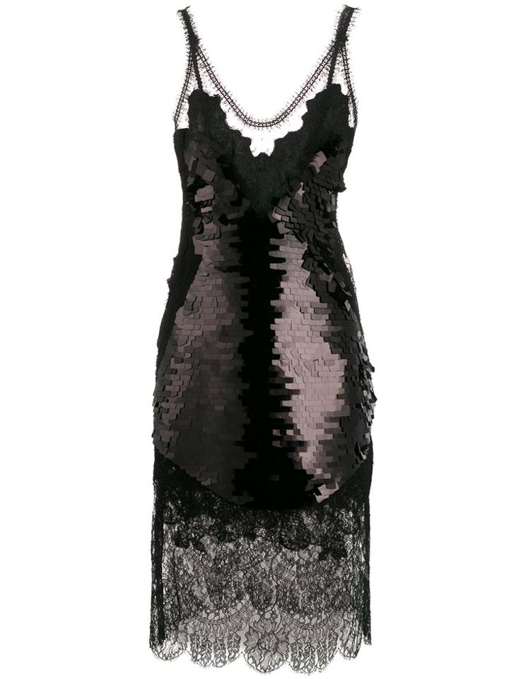 Ermanno Scervino Sequinned Lace Shift Dress - Black