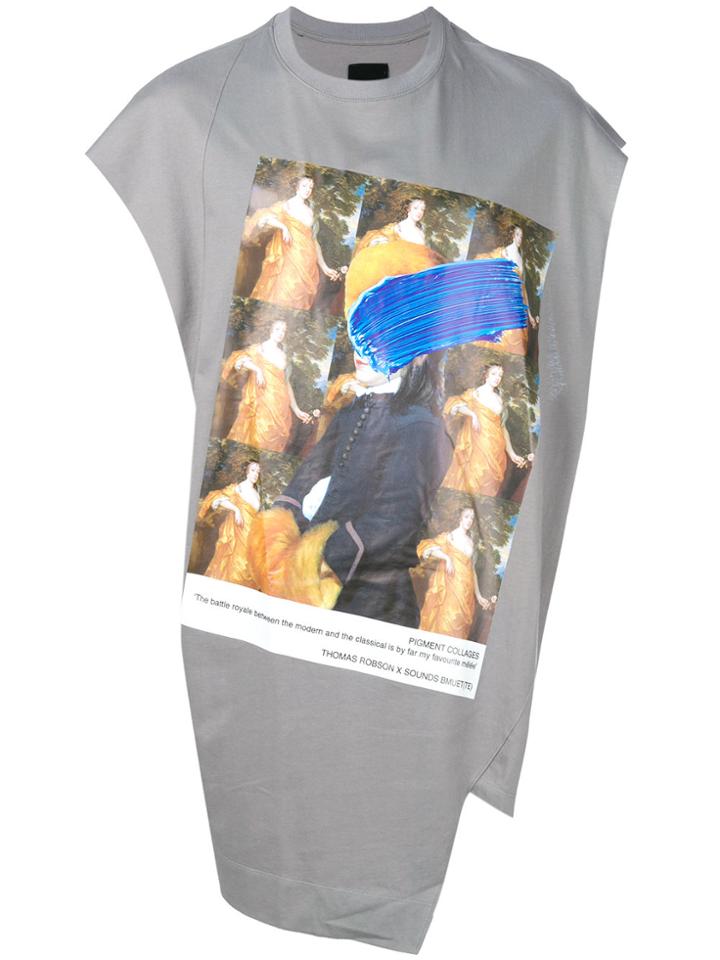 Bmuet(te) Printed Asymmetric T-shirt - Grey