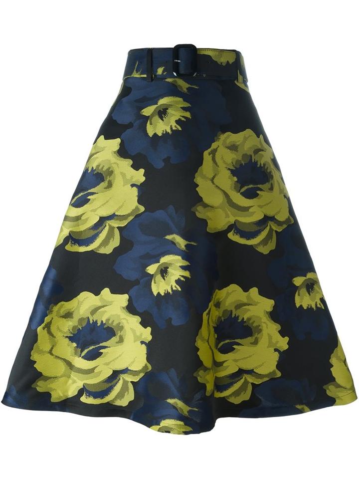 Blugirl A-line Floral Skirt, Women's, Size: 40, Blue, Polyester