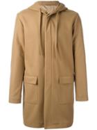 Harmony Paris Hooded Coat, Men's, Size: 52, Nude/neutrals, Wool/polyamide/viscose