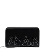 Alexander Mcqueen Studded Flames Wallet - Black