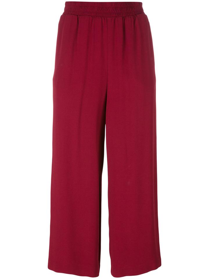 I'm Isola Marras Cropped Straight Trousers, Women's, Size: 40, Red, Cotton/viscose