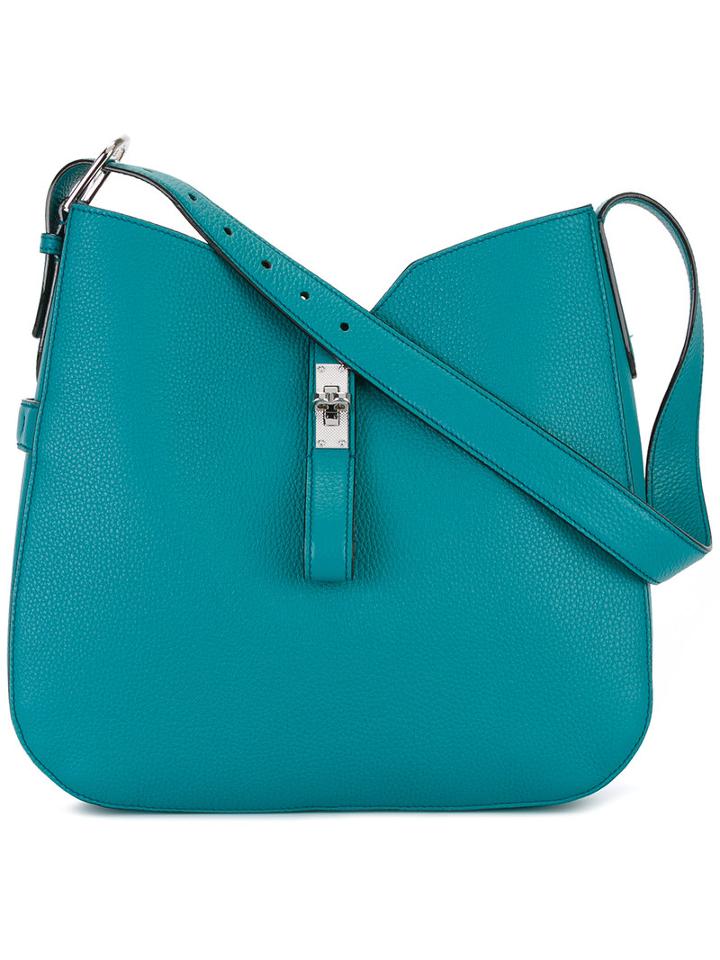 Bally Adjustable Shoulder Bag, Women's, Blue, Leather