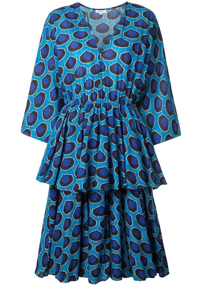 Rhode Resort Printed Flare Dress - Blue