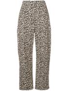 Liu Jo Leopard Print Cropped Trousers - Neutrals