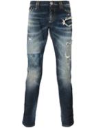 Philipp Plein Slim-fit Jeans, Men's, Size: 34, Blue, Cotton/elastodiene/polyester