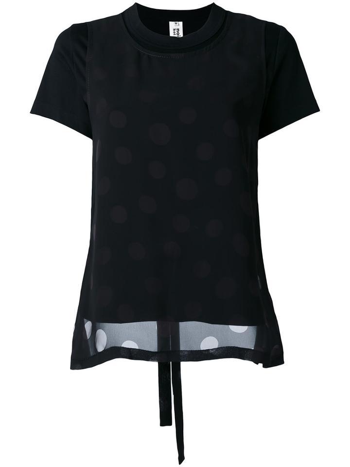 Comme Des Garçons Noir Kei Ninomiya - Layered Dotted T-shirt - Women - Cotton/polyester - S, Women's, Black, Cotton/polyester