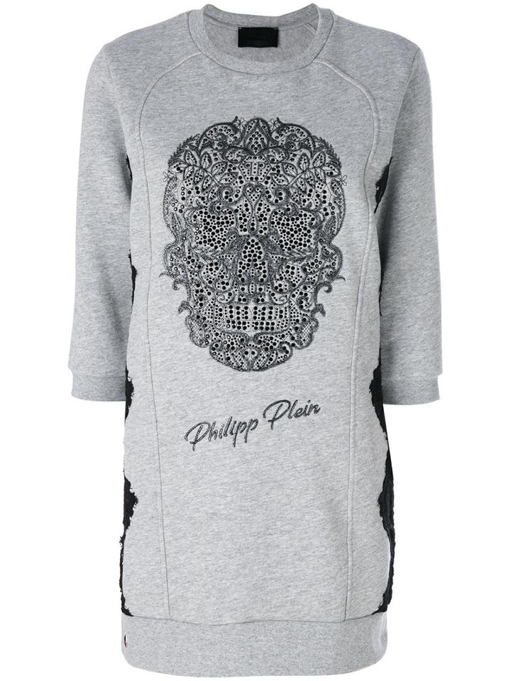 Philipp Plein - Emelia Sweatshirt Dress - Women - Cotton/polyamide/spandex/elastane - M, Grey, Cotton/polyamide/spandex/elastane