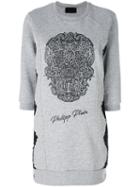 Philipp Plein - Emelia Sweatshirt Dress - Women - Cotton/polyamide/spandex/elastane - M, Grey, Cotton/polyamide/spandex/elastane