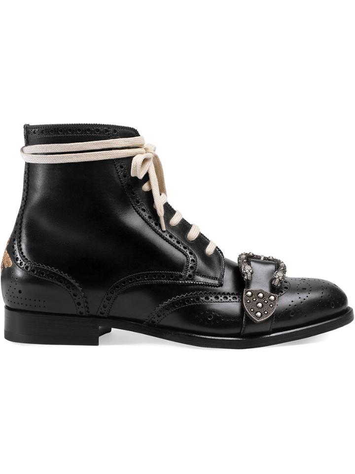 Gucci Black Queercore Leather Brogue Boot