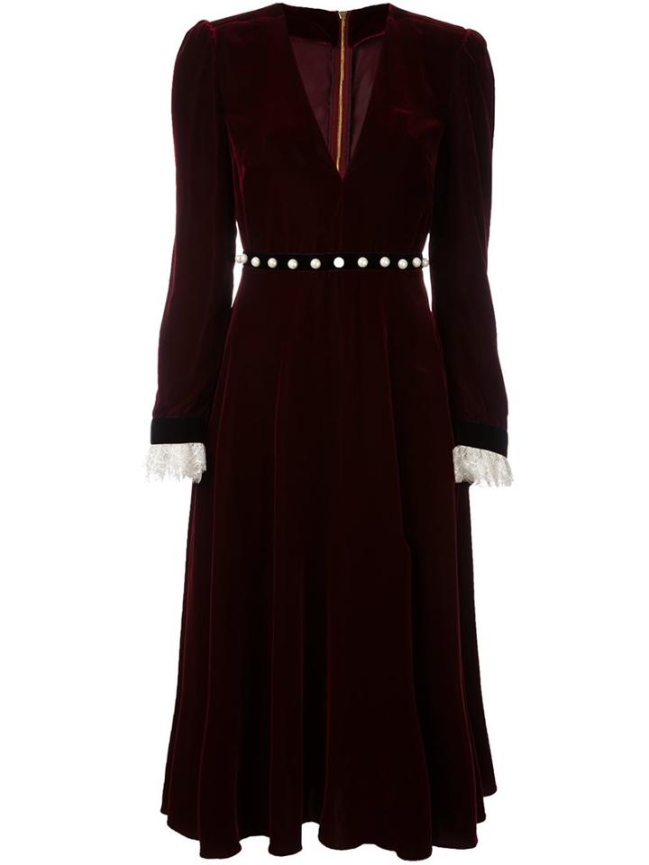 Philosophy Di Lorenzo Serafini Velvet Effect Embellished Dress