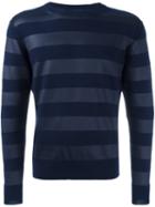 Junya Watanabe Comme Des Garçons Man Striped Jumper, Men's, Size: Large, Blue, Polyester/wool