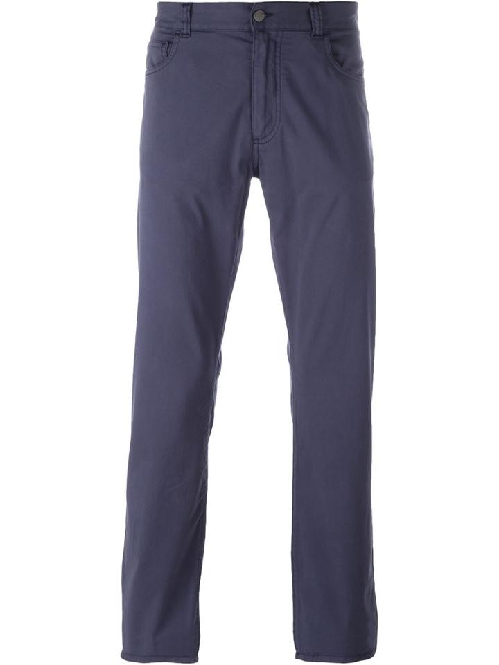 Canali Slim Fit Jeans, Men's, Size: 48, Blue, Silk/cotton/spandex/elastane