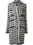 Rochas Hand-woven Coat, Women's, Size: 42, Black, Silk/polyamide/virgin Wool