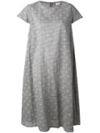 Wunderkind - Circle Grid Print Swing Dress - Women - Silk/cotton - 34, Black, Silk/cotton