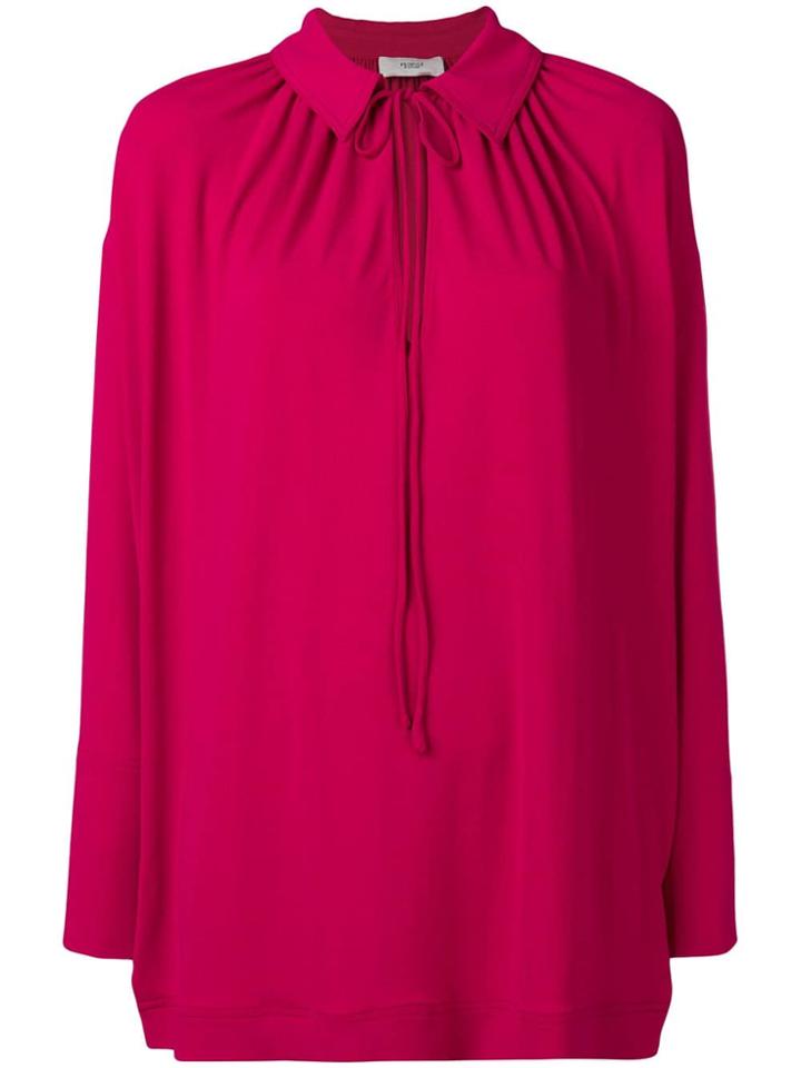 Pringle Of Scotland Drawstring Jersey Blouse - Pink