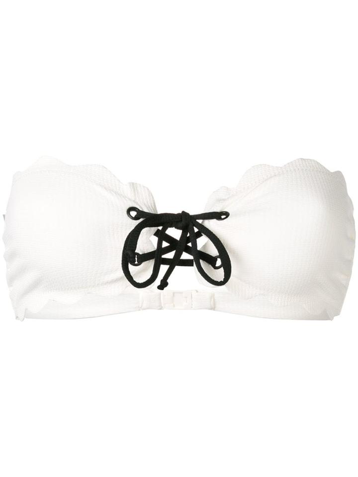 Marysia Antibes Lace-up Bikini Top - White