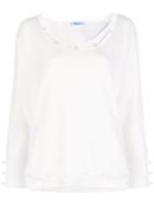 Blumarine Pearl Embellished Knitted Top - Neutrals