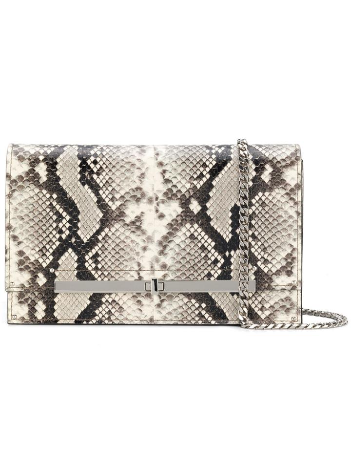 Casadei Snake-effect Clutch Bag - White