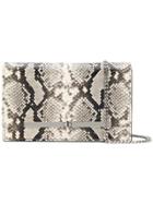 Casadei Snake-effect Clutch Bag - White