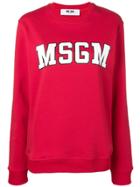 Msgm College Logo Sweatshirt - Red