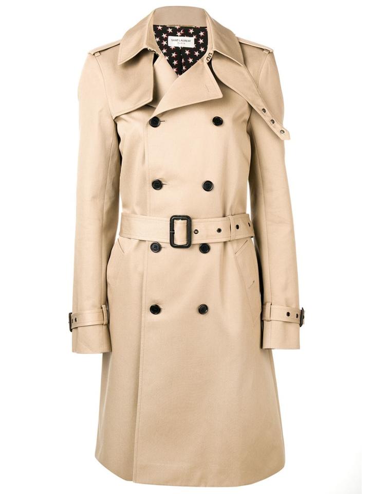 Saint Laurent Belted Trench Coat - Neutrals