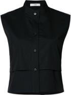 Tome Sleeveless Cropped Shirt, Women's, Size: 2, Black, Cotton