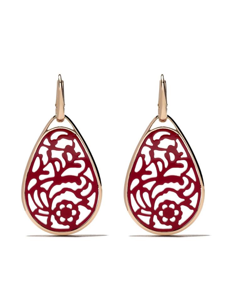 Pomellato 18kt Rose Gold Victoria Rhodolite Earrings - Red
