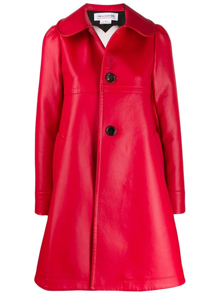Comme Des Garçons Girl Leather Look Lace Heart Jacket - Red