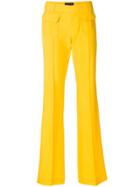 Talbot Runhof Pleated Flared Trousers - Yellow & Orange