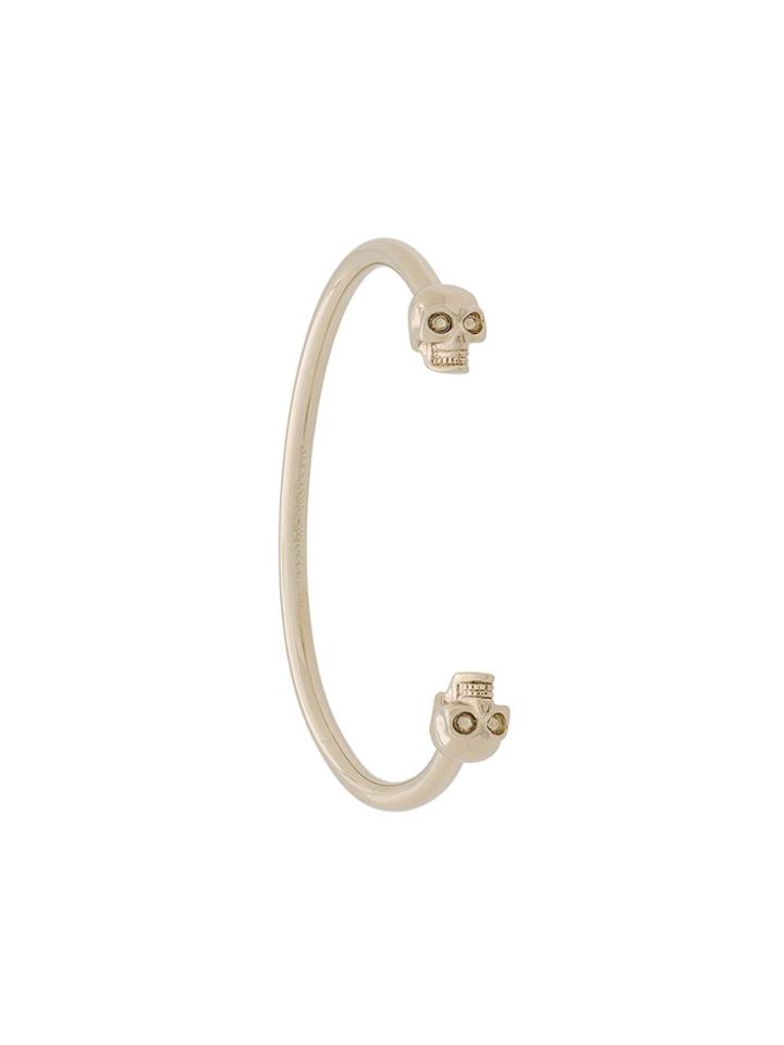Alexander Mcqueen Twin Skull Bracelet - Gold