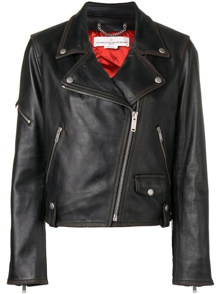 Golden Goose Deluxe Brand Fitted Biker Jacket - Black