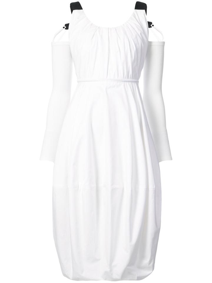 Jw Anderson Cold-shoulder Balloon Dress - White
