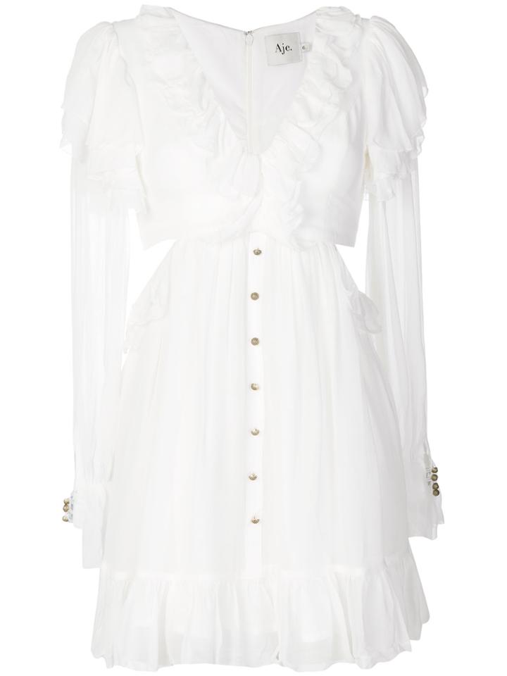 Aje. Ruffled Mini Dress - White