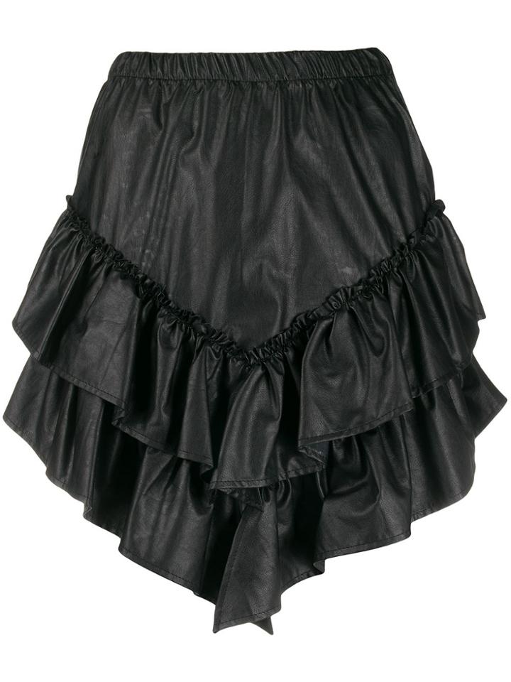 So Allure Asymmetric Tiered Short Skirt - Black