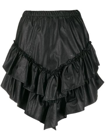 So Allure Asymmetric Tiered Short Skirt - Black