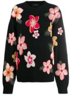 Alanui Cashmere Floral Sweater - Black
