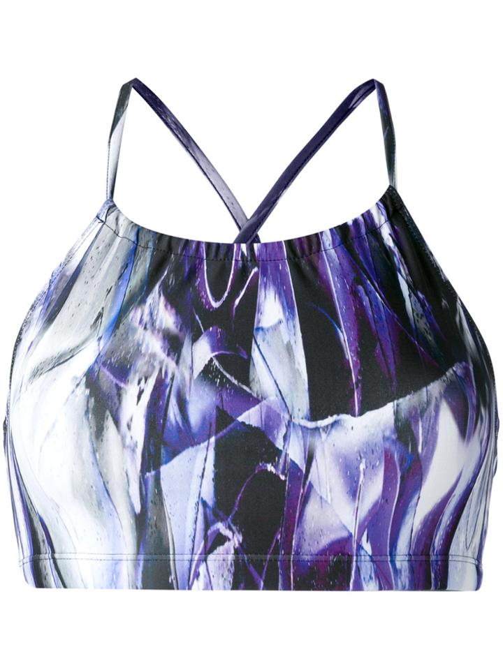 Mona High Neck Phoenix Bikini Top - Pink & Purple