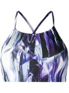 Mona High Neck Phoenix Bikini Top - Pink & Purple
