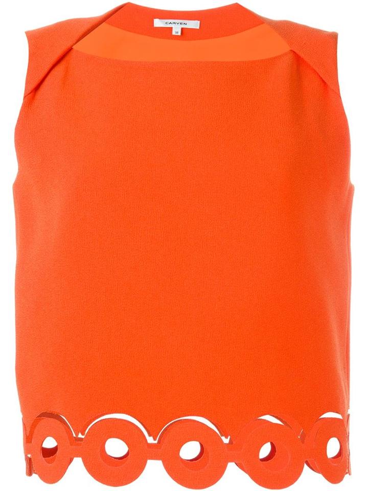 Carven Cut-out Scallop Hem Top