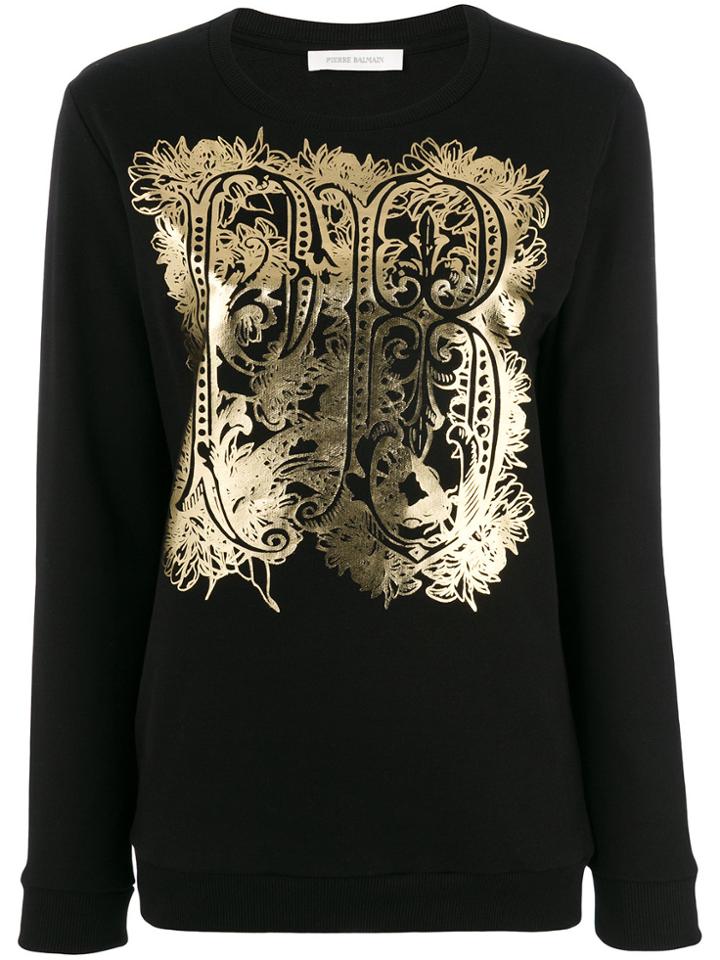 Pierre Balmain Pb Logo Printed Sweatshirt - Black